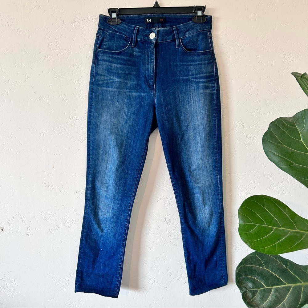 3x1 NYC Women Blue Denim High Rise Skinny Cropped 28